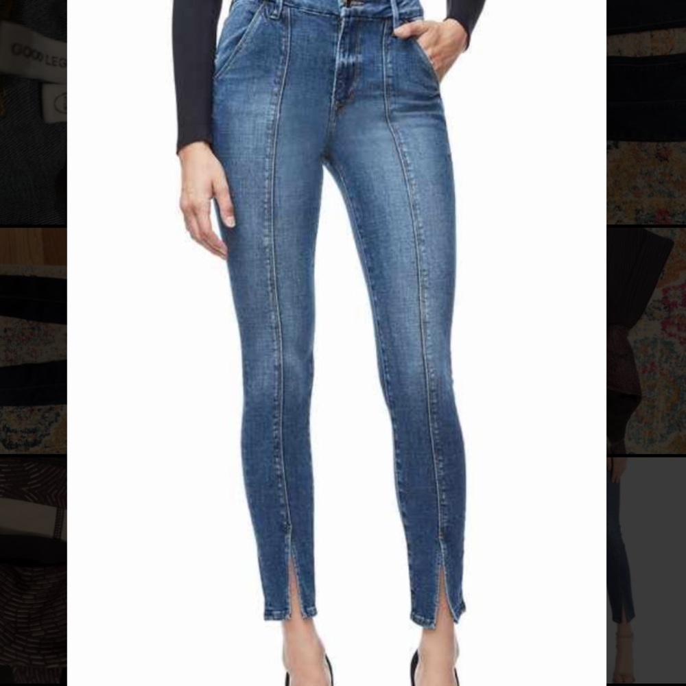 Good American Good Legs split hem jeans